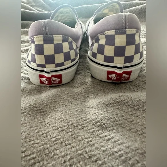 Vans Lavender and Cream Checkered Slip-Ons - Picture 3 of 7